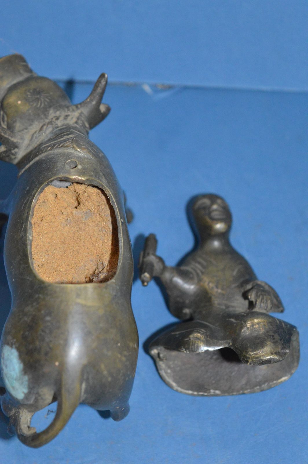 195.0 19th Century Chinese Bronze Figural Censer, C1880. Man Astride An Ox photo