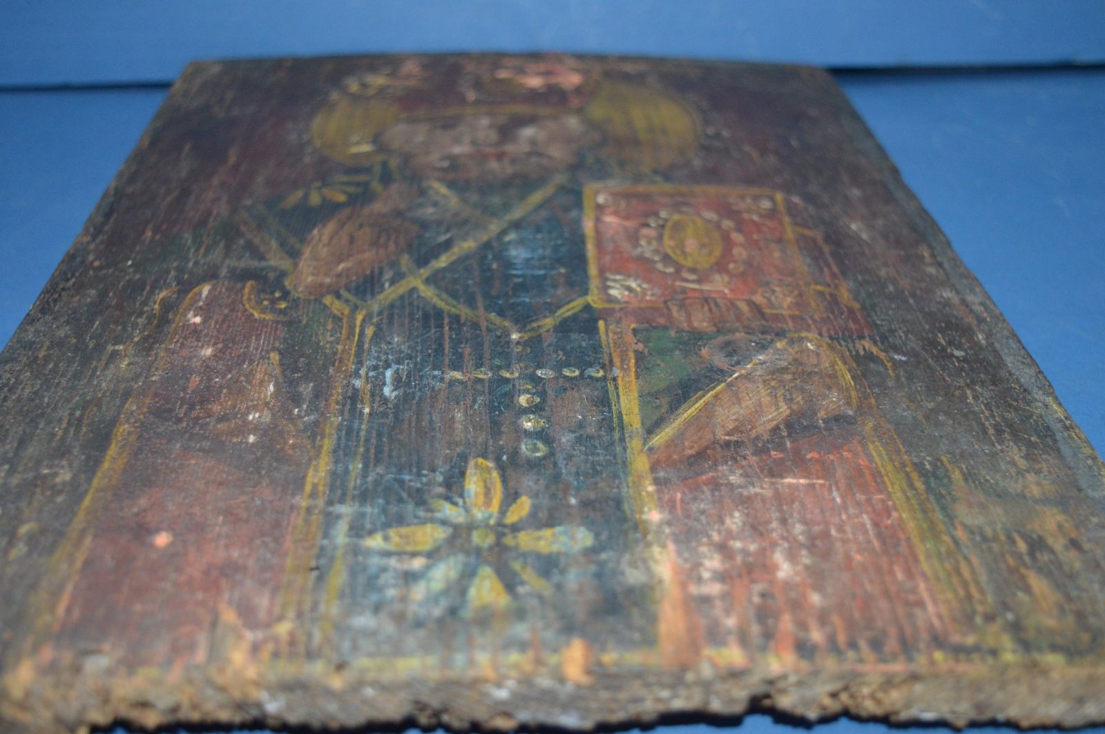 photo furniture Large Mid 19th Century Hand Painted Russian Icon,C1850.Handpainted Onto Wood Panel