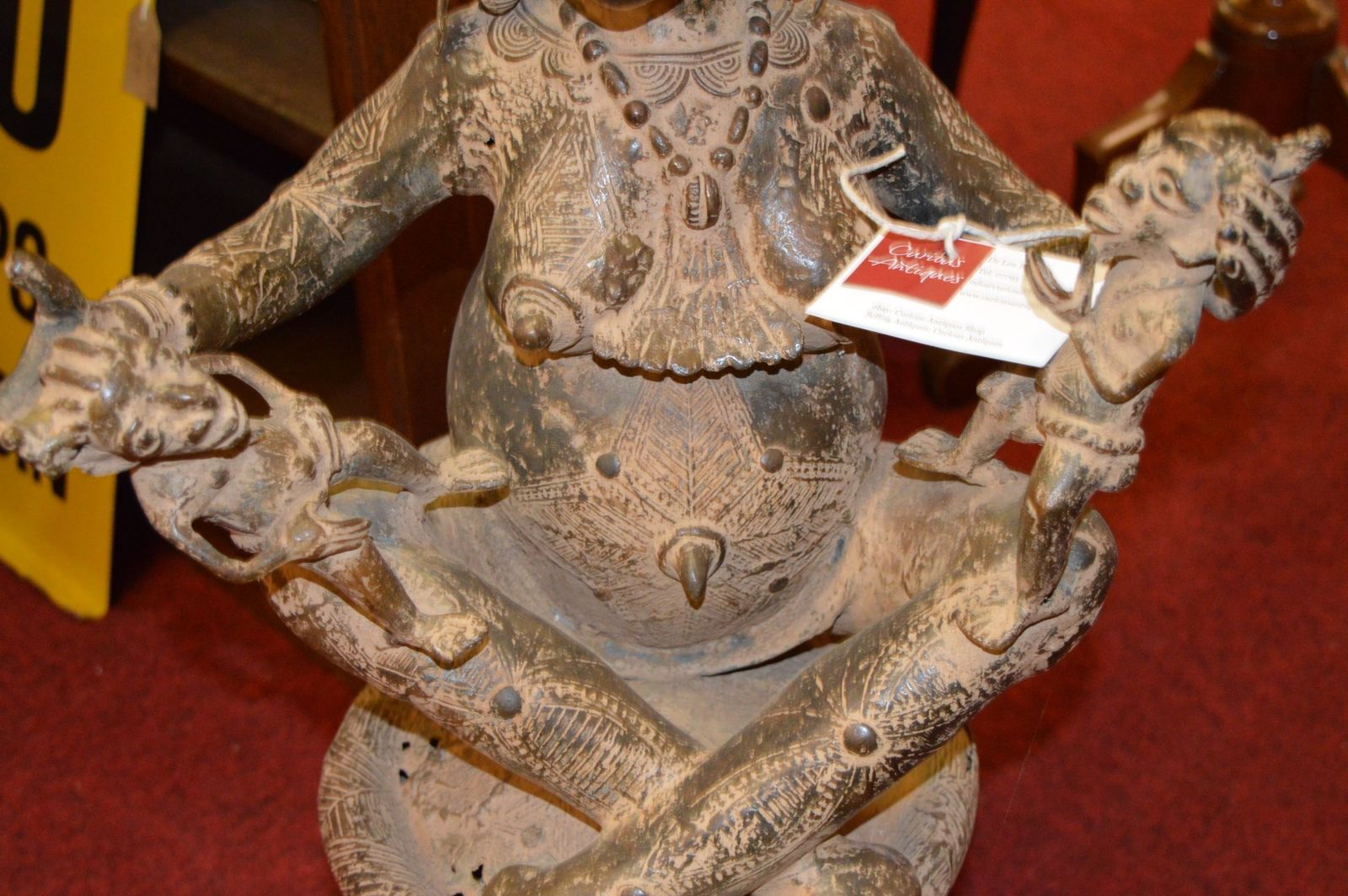Very Large African Benin Tribal Bronze Maternity Statue,C1920 photo Art