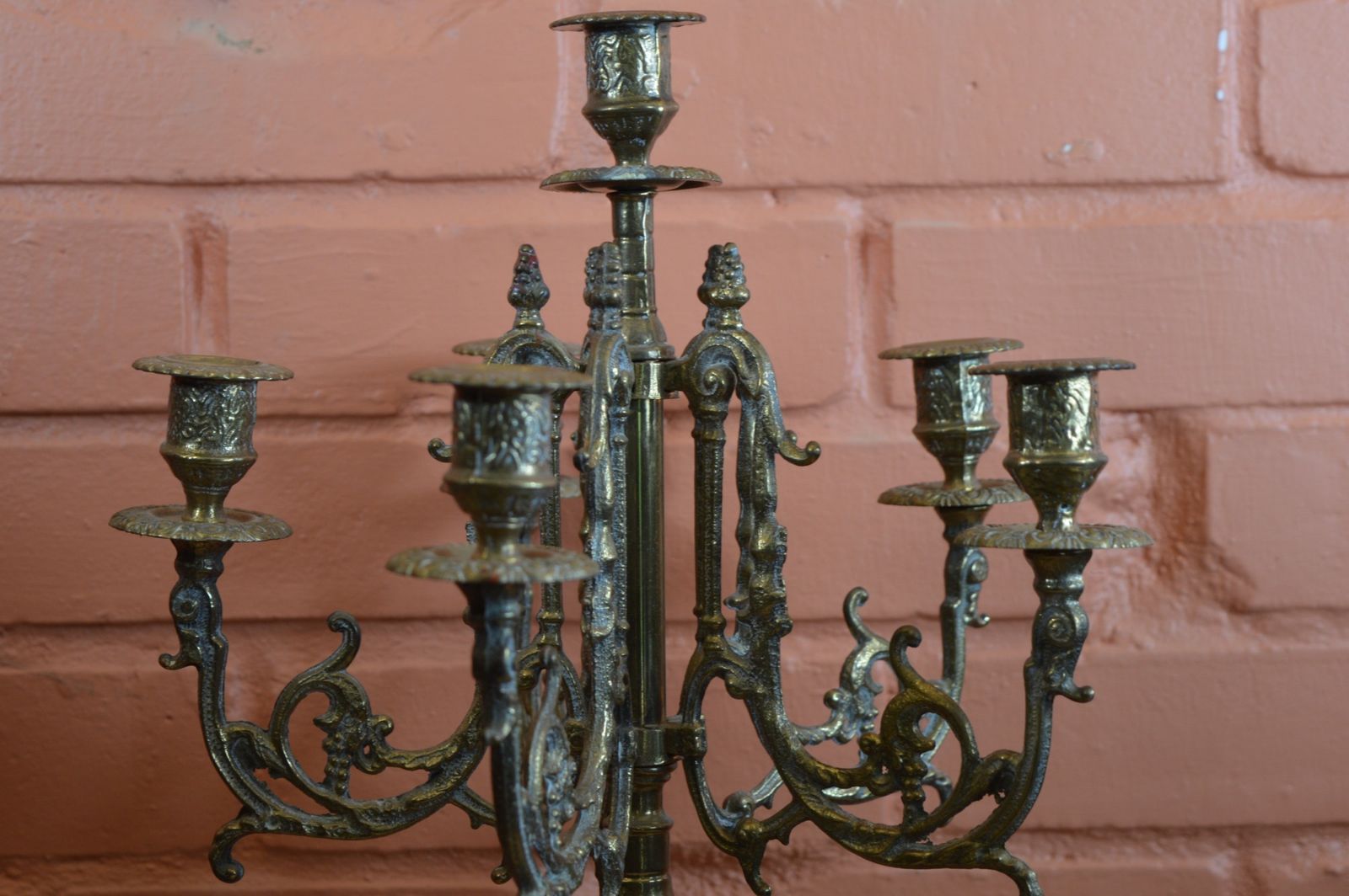 Large (5kg) French 6 Stem Brass Candelabra,C1870 photo 595.0