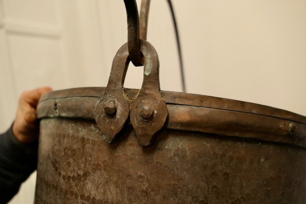 Very Large 19th Century Copper Cooking Pot, Cauldron photo furniture