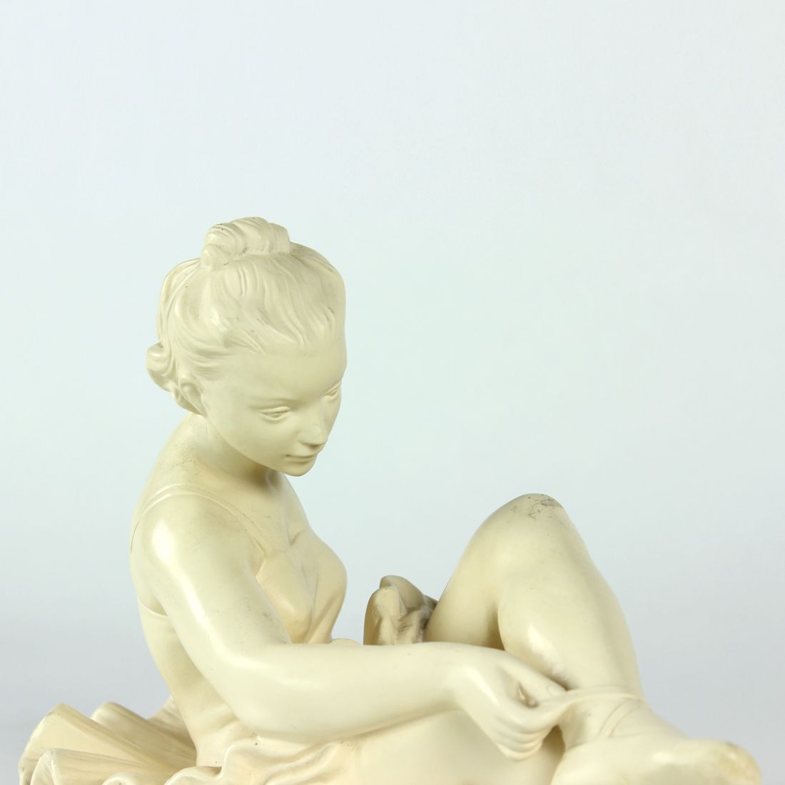 260.0 Mid Century Plaster Sculpture Of Ballet Dancer, Jihokera, Czechoslovakia 1960s photo