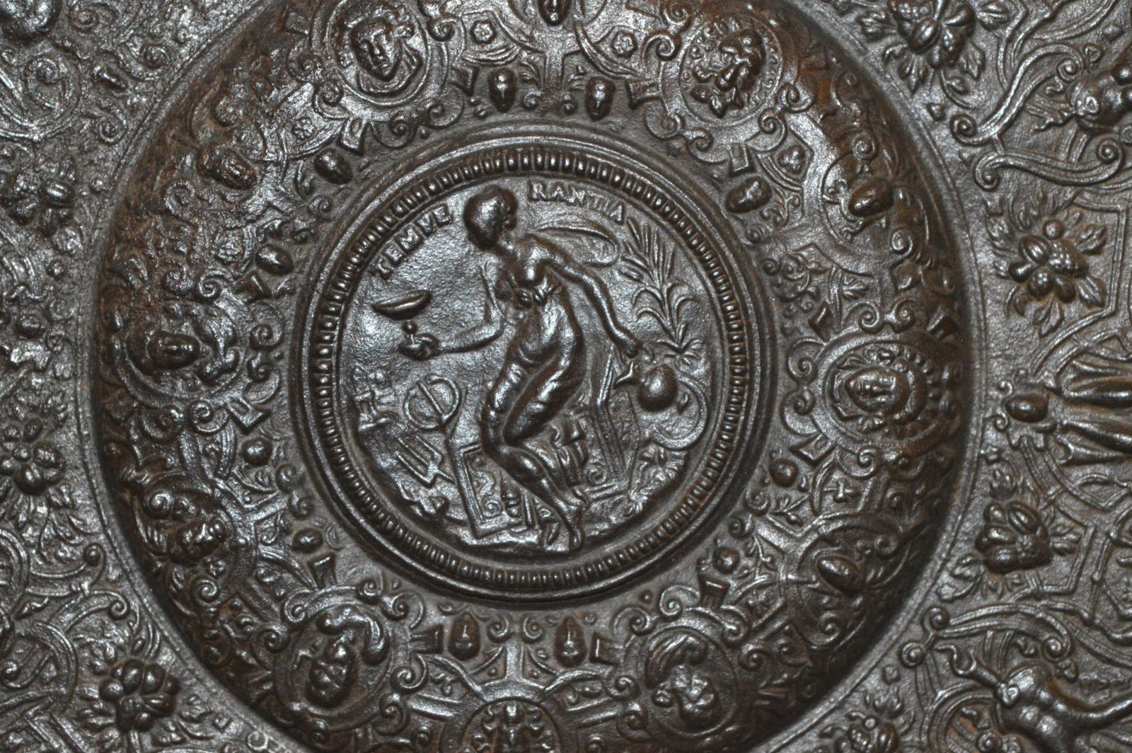 Large Bronze Plate, Grand Tour Piece, Classical Decoration, C 1870 photo vinterior