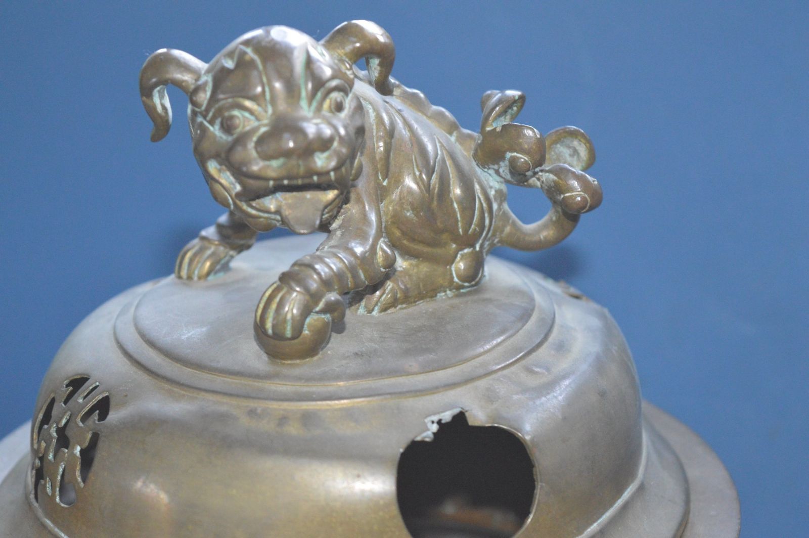 Very Large Chinese Bronze Lidded Censer, C1870. photo for sale