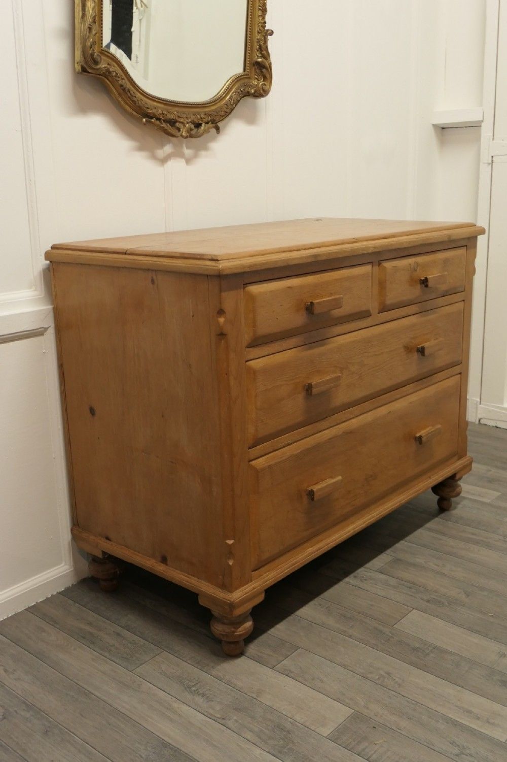 Victorian Stripped Pine Chest Of Drawers photo for sale