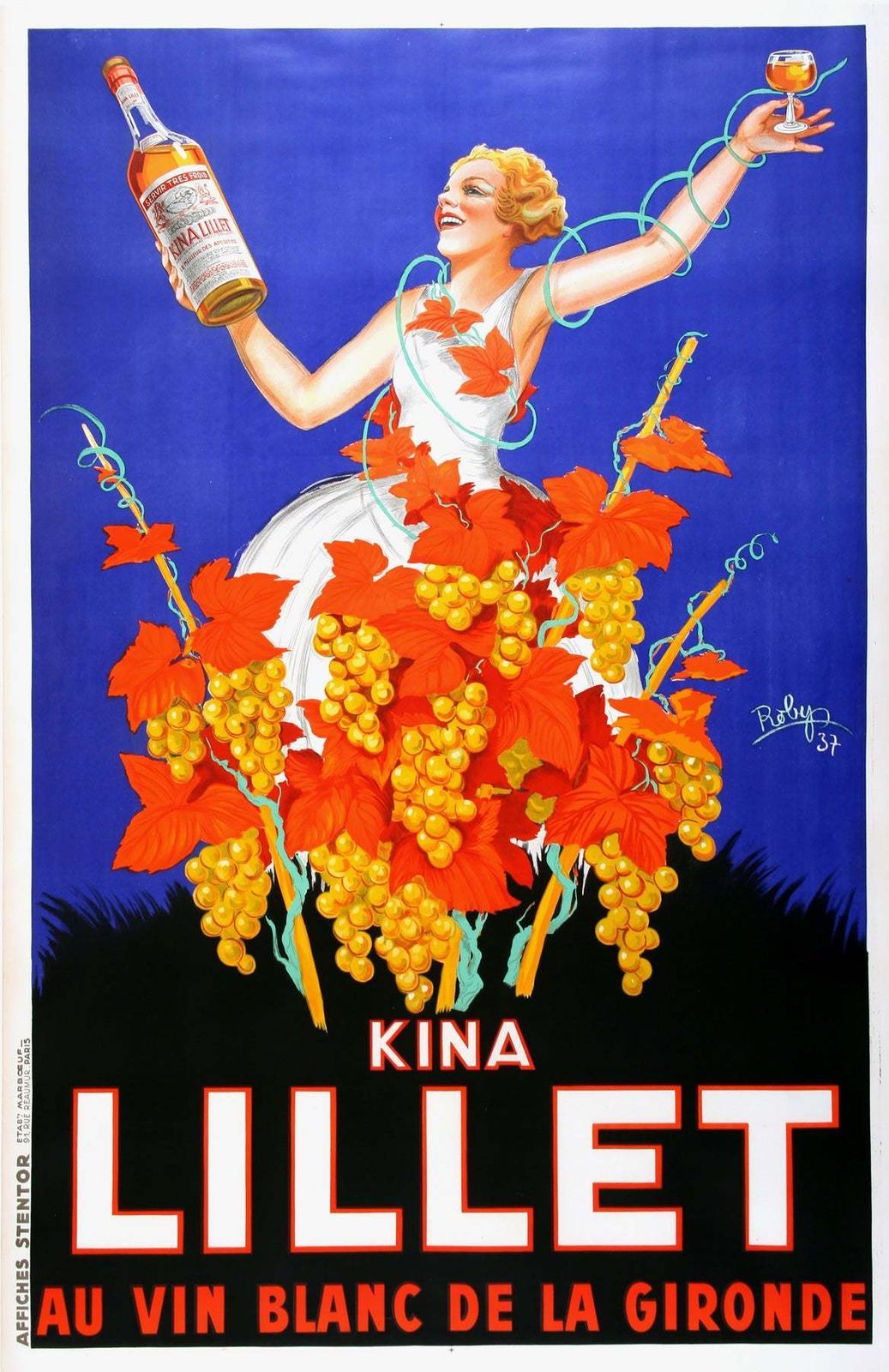 Kina Lillet 1937 French Vintage Alcohol Poster, Robys