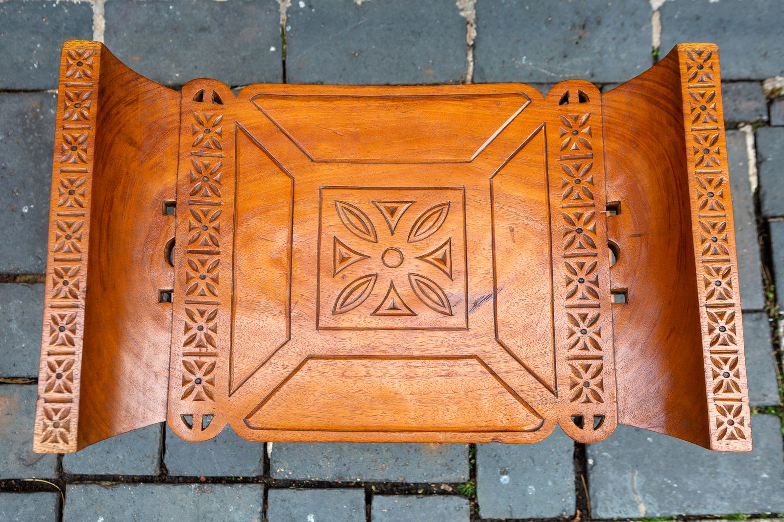 Art African Tribal Stool Royal Collection Queen Elizabeth Ghana 1960s Mid Century Ghanaian Solid Wood Sculptural Ashanti Asante Adinkra photo