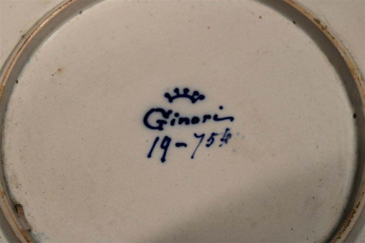 photo vinterior Rare Ginori Plate In Painted Porcelain 1860 Italy With Allegory Of Women
