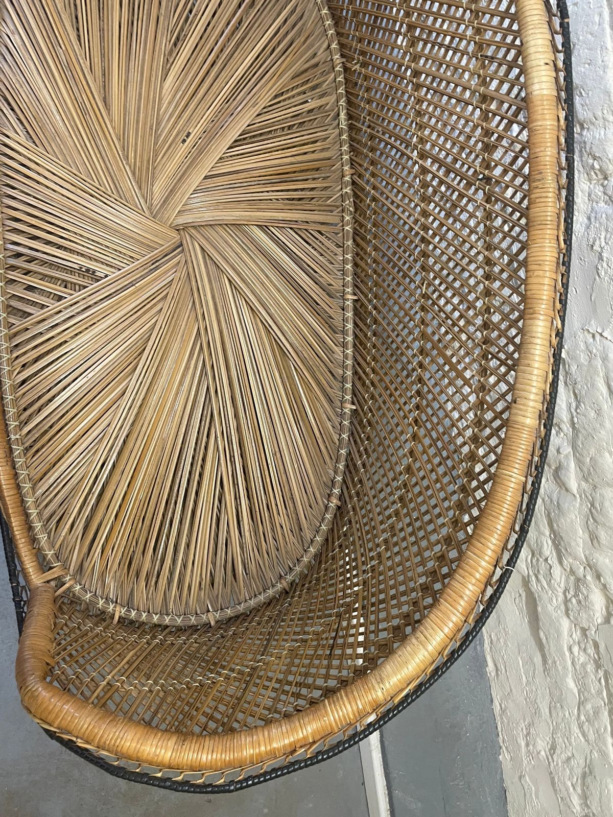 Wicker Loveseat Sofa Boho Tiki photo 325.0