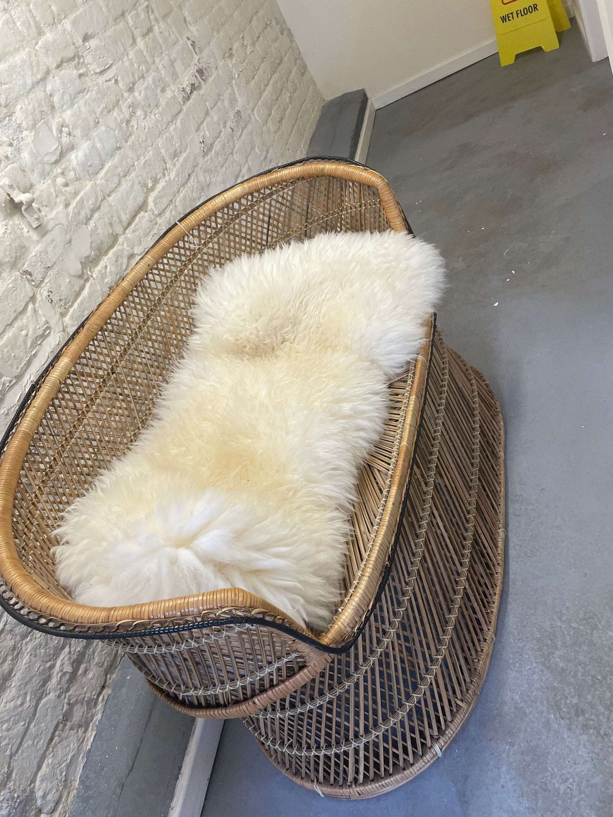 Wicker Loveseat Sofa Boho Tiki photo vinterior