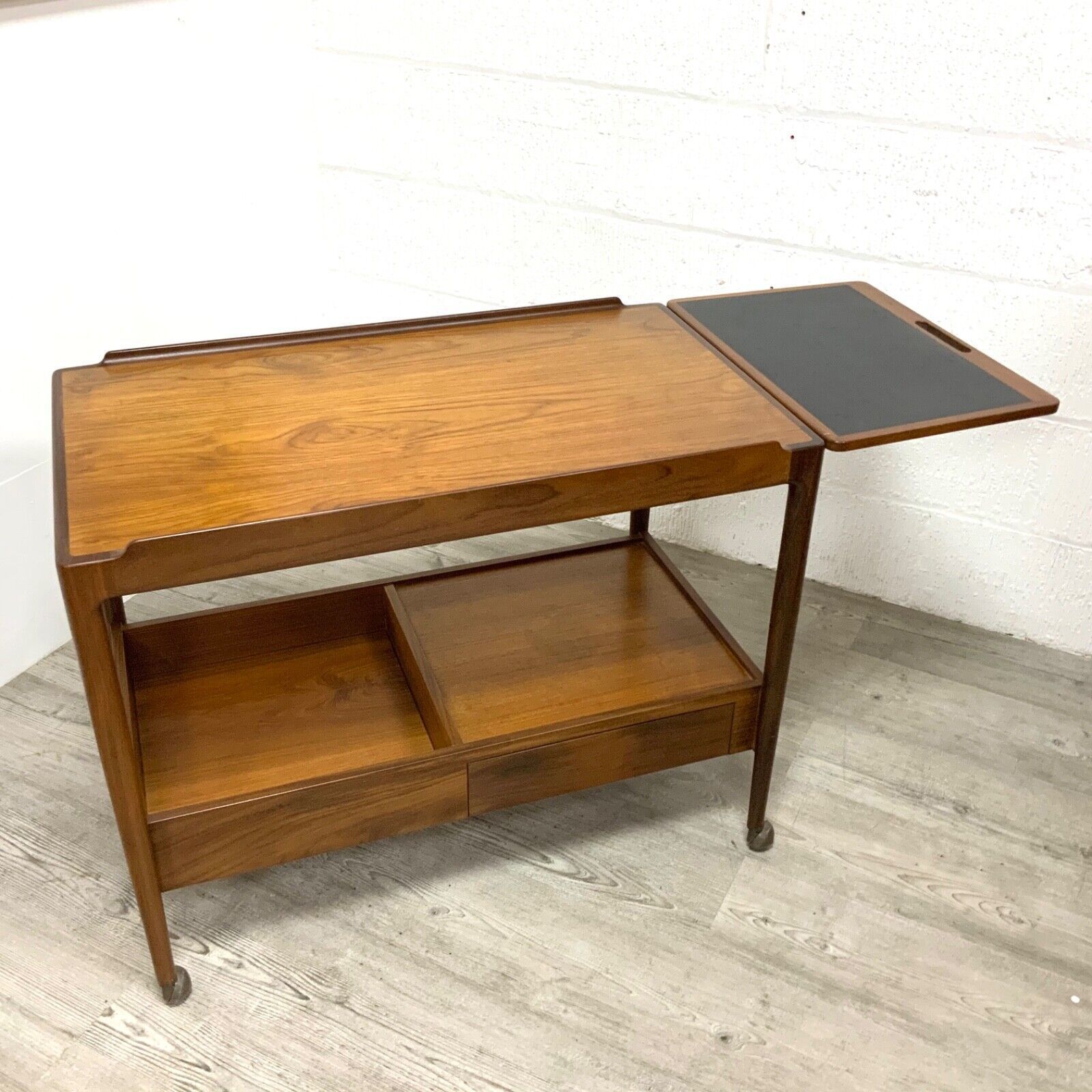Danish Teak Bar Cart Drinks Serving Trolley By Ib Kofod Larsen For G Plan photo for sale