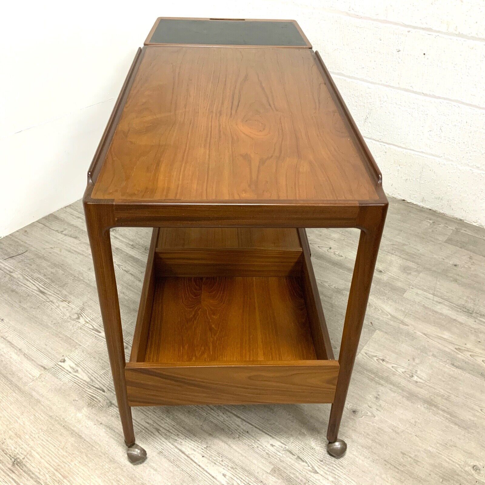 Danish Teak Bar Cart Drinks Serving Trolley By Ib Kofod Larsen For G Plan photo vinterior