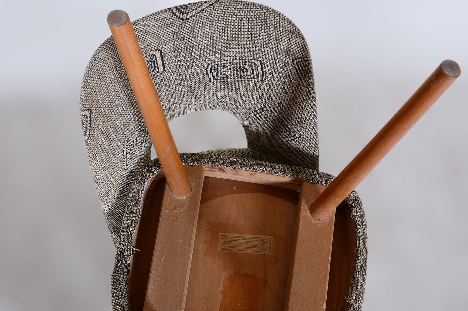 photo furniture Czech Grey And Brown Beech Chairs By Oswald Haerdtl, 4 Pcs, New Upholstery, 1950s