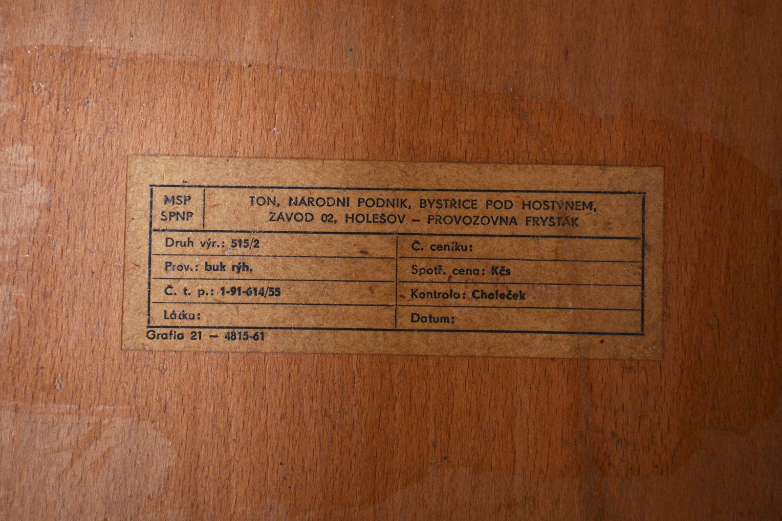 photo for sale Czech Grey And Brown Beech Chairs By Oswald Haerdtl, 4 Pcs, New Upholstery, 1950s