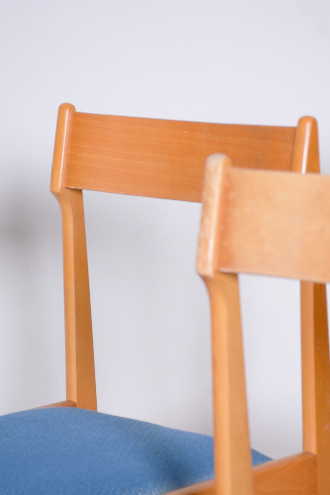 Blue And Brown Dining Chairs 4 Pcs, Well Preserved Original Condition, 1950s photo vintage