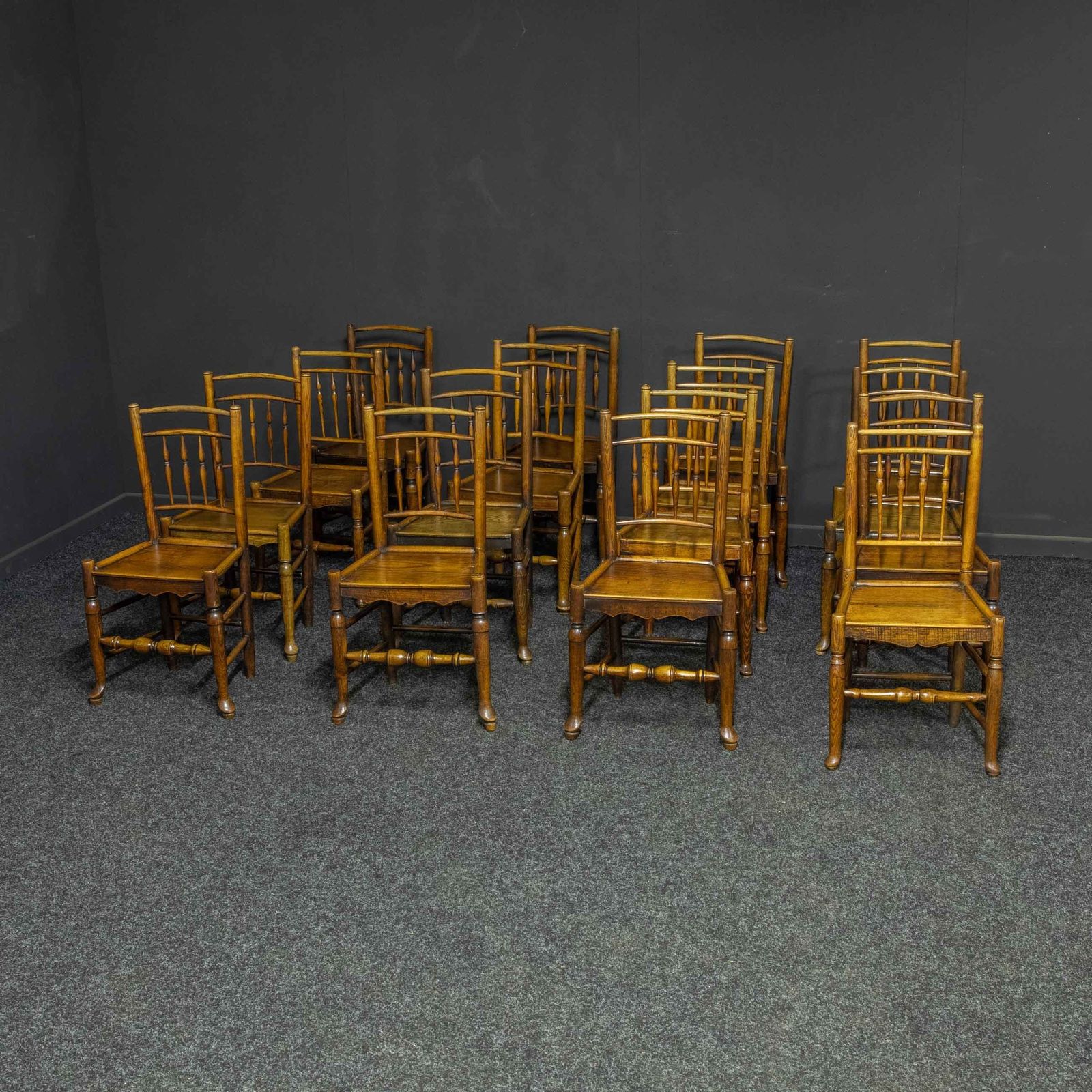 Set Of Sixteen 18th Century Country Chairs