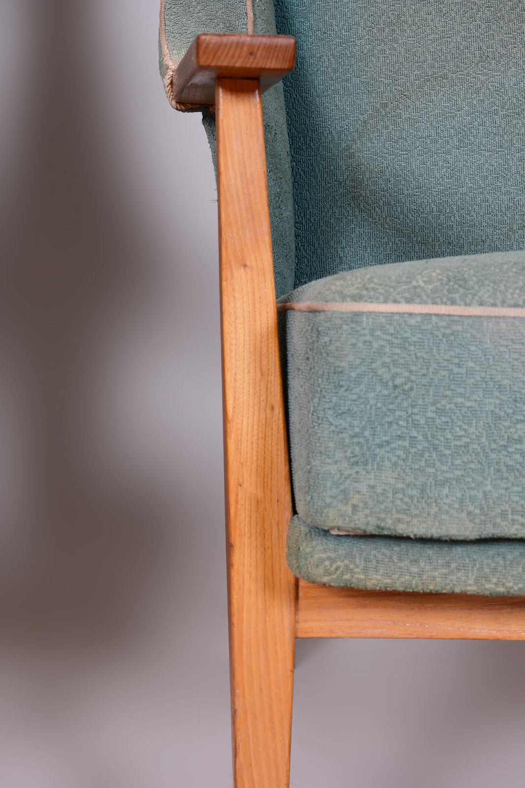 Pair Of Unique Green Beech Artdeco Armchairs Made In 1940s, Denmark photo buy