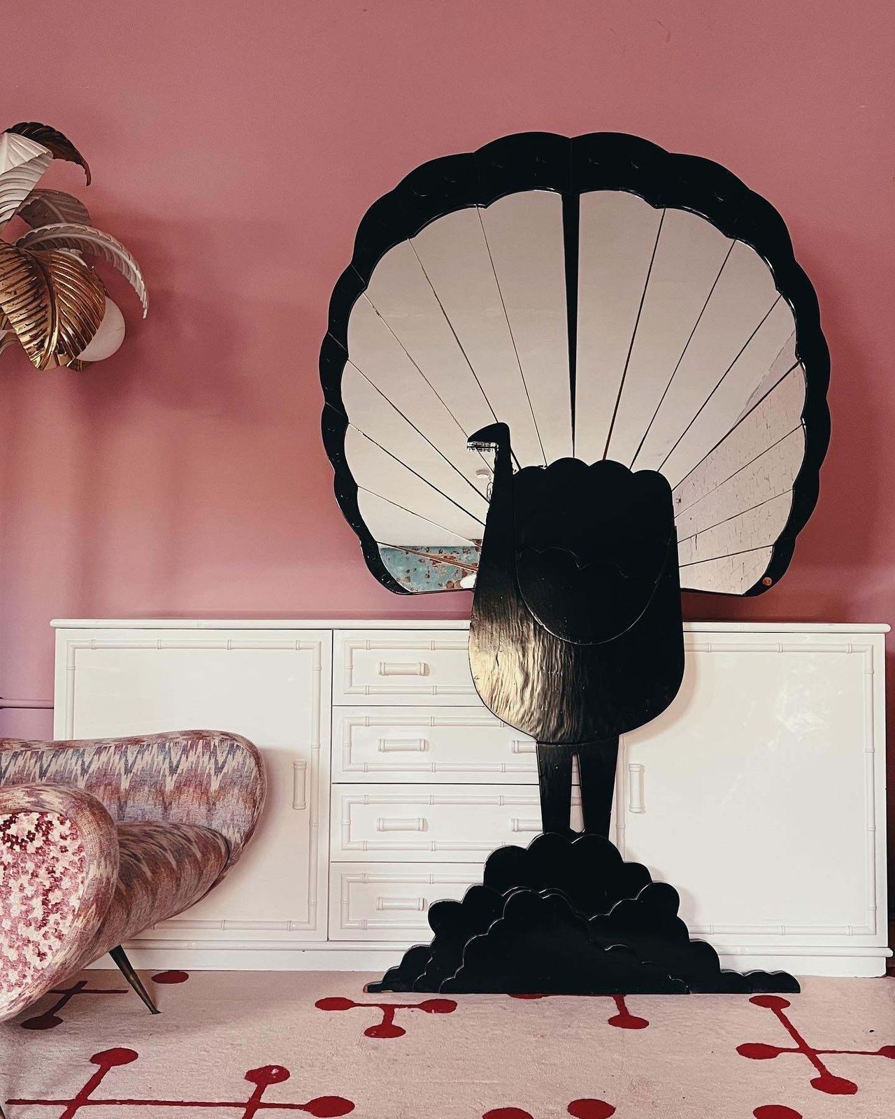 Max Papiri For Vivai Del Sud Peacock Mirror