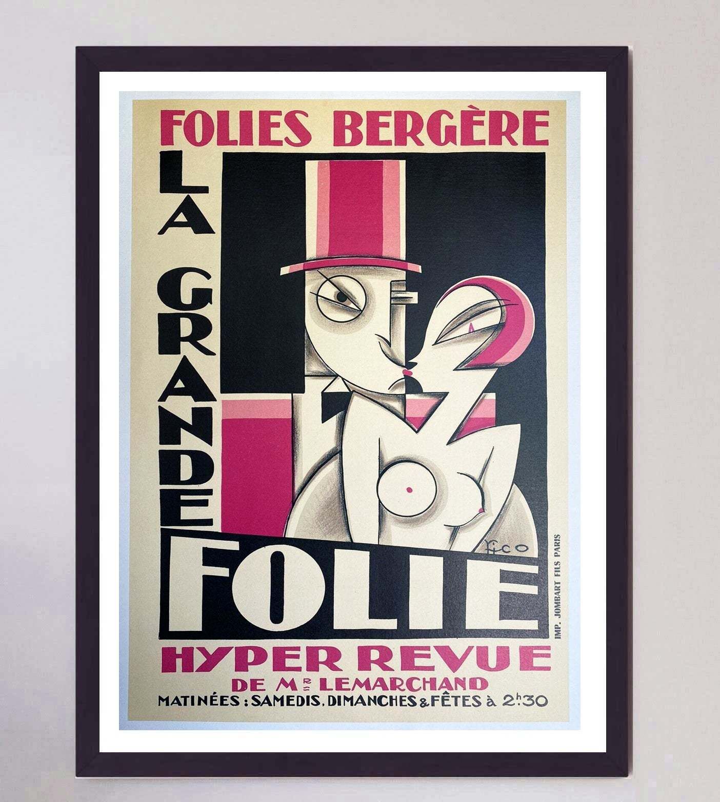Folies Bergere Original Vintage Poster photo furniture