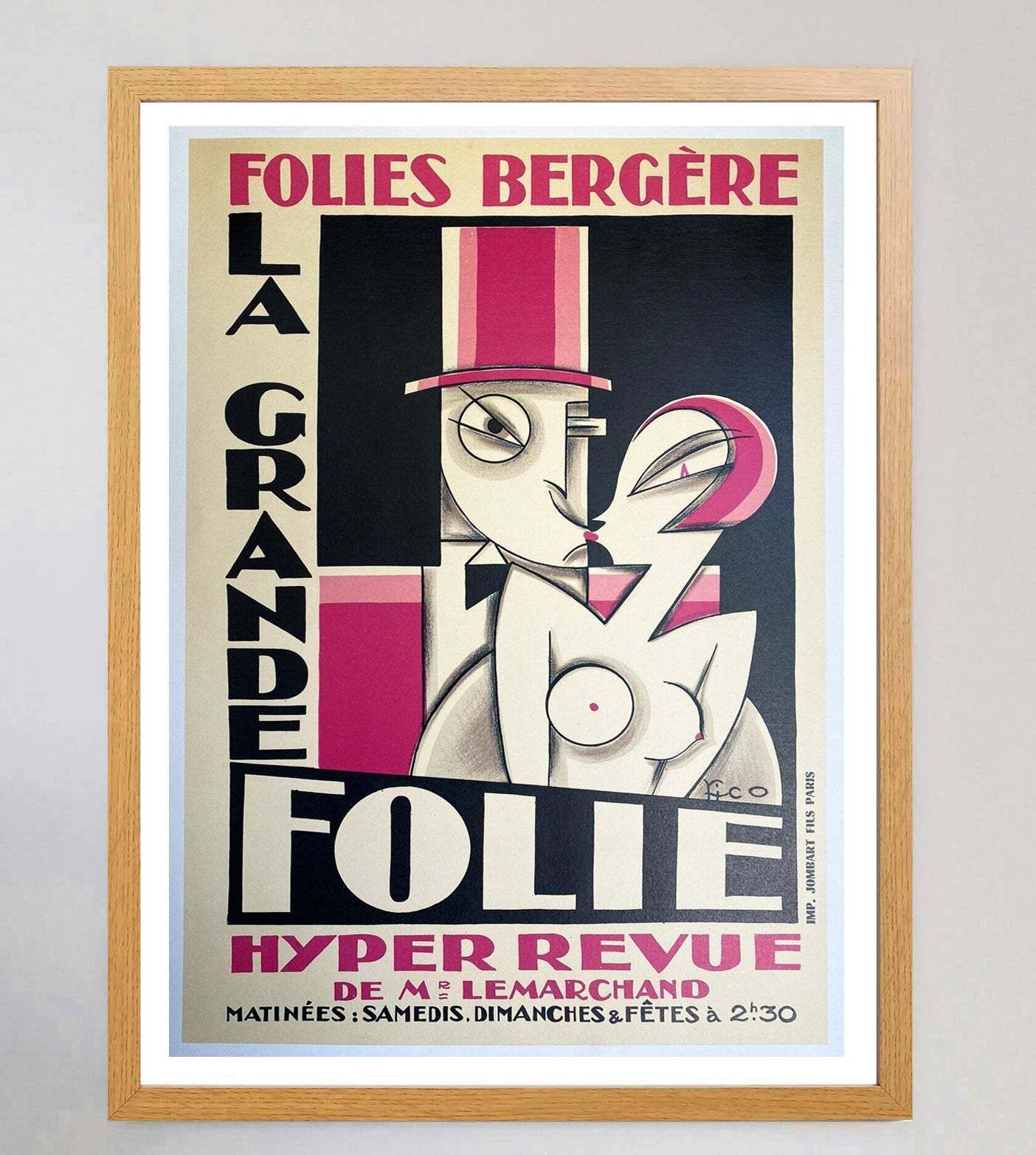 Folies Bergere Original Vintage Poster photo Art