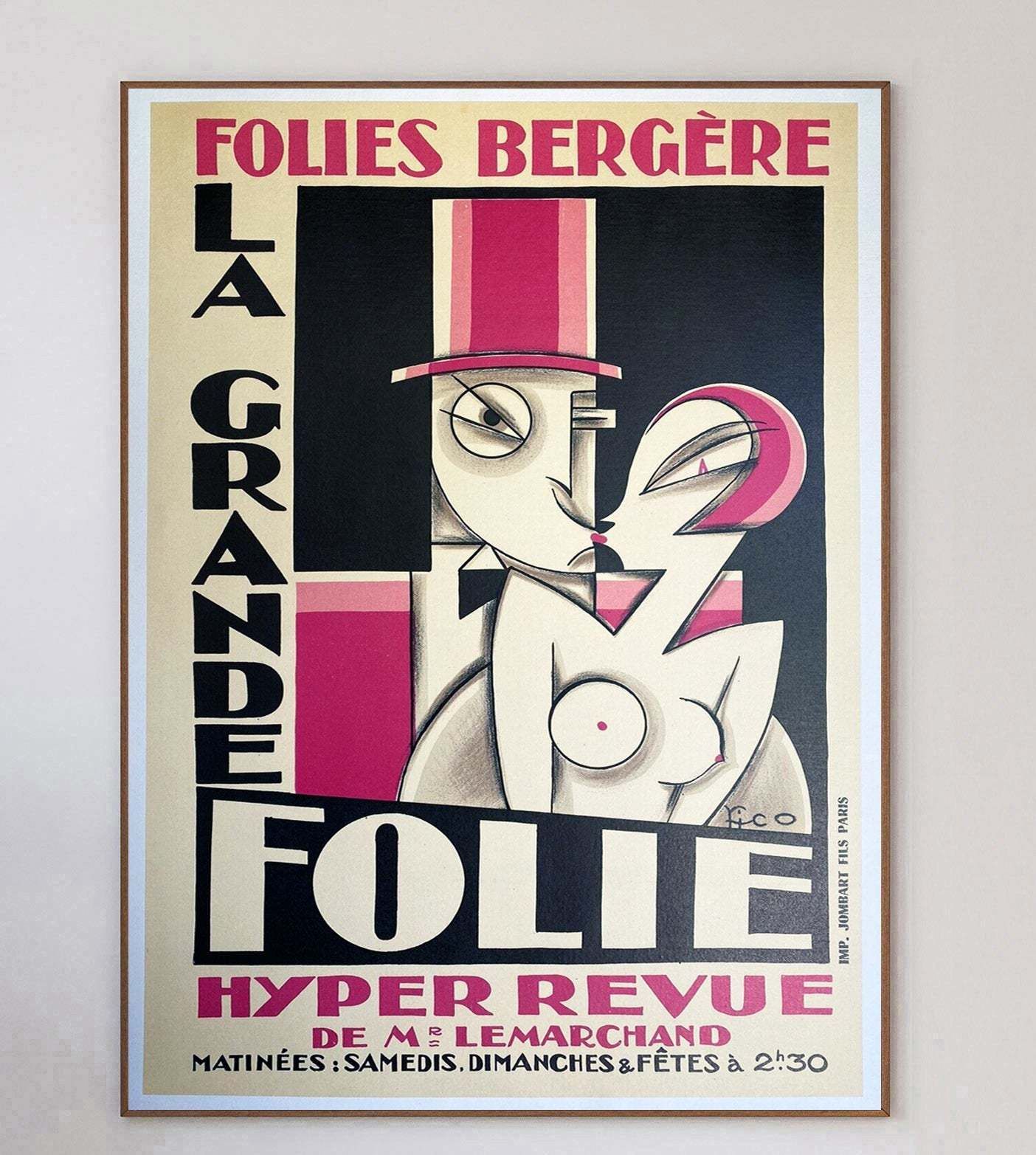Folies Bergere Original Vintage Poster photo 1595.0