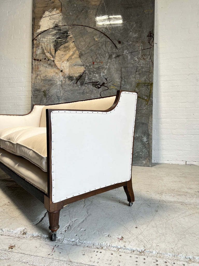 19thc Antique Country House Sofa   Fully Restored In Raw Leather   To Be Dyed photo for sale
