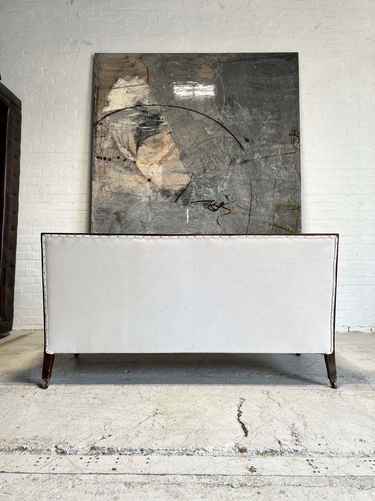 19thc Antique Country House Sofa   Fully Restored In Raw Leather   To Be Dyed photo 6999.0