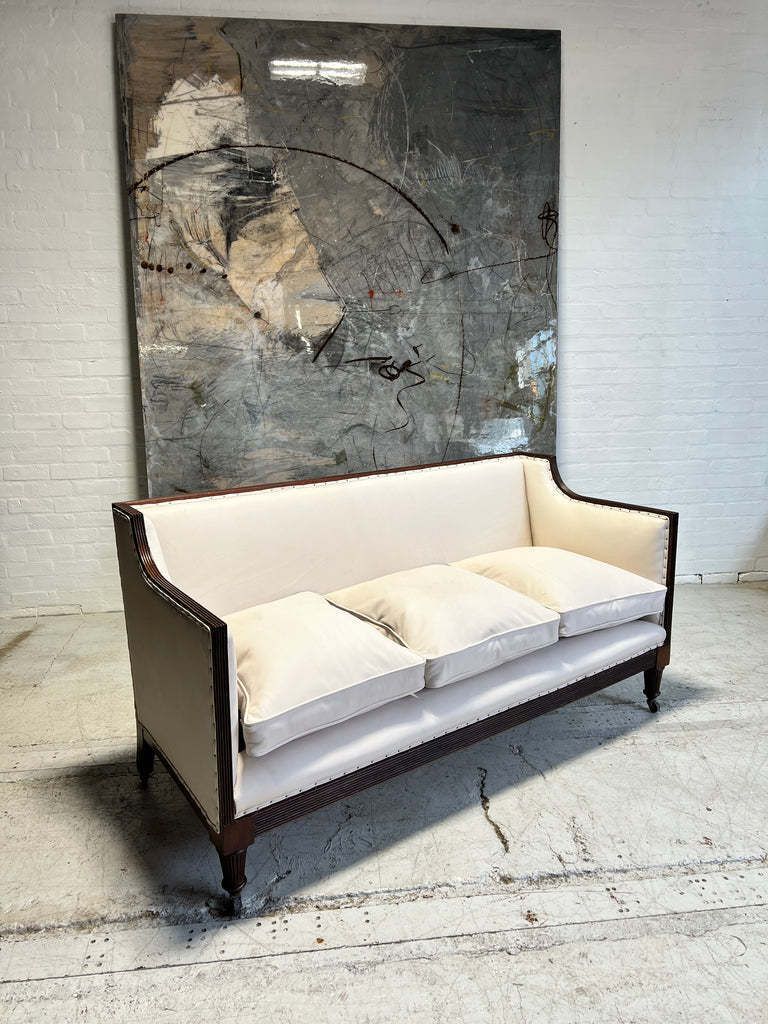 19thc Antique Country House Sofa   Fully Restored In Raw Leather   To Be Dyed photo vinterior