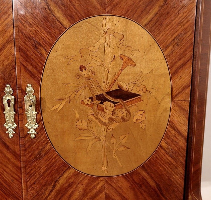 photo buy Cabinet In Precious Wood, Louis XV / Louis XVI   Early 20th Century