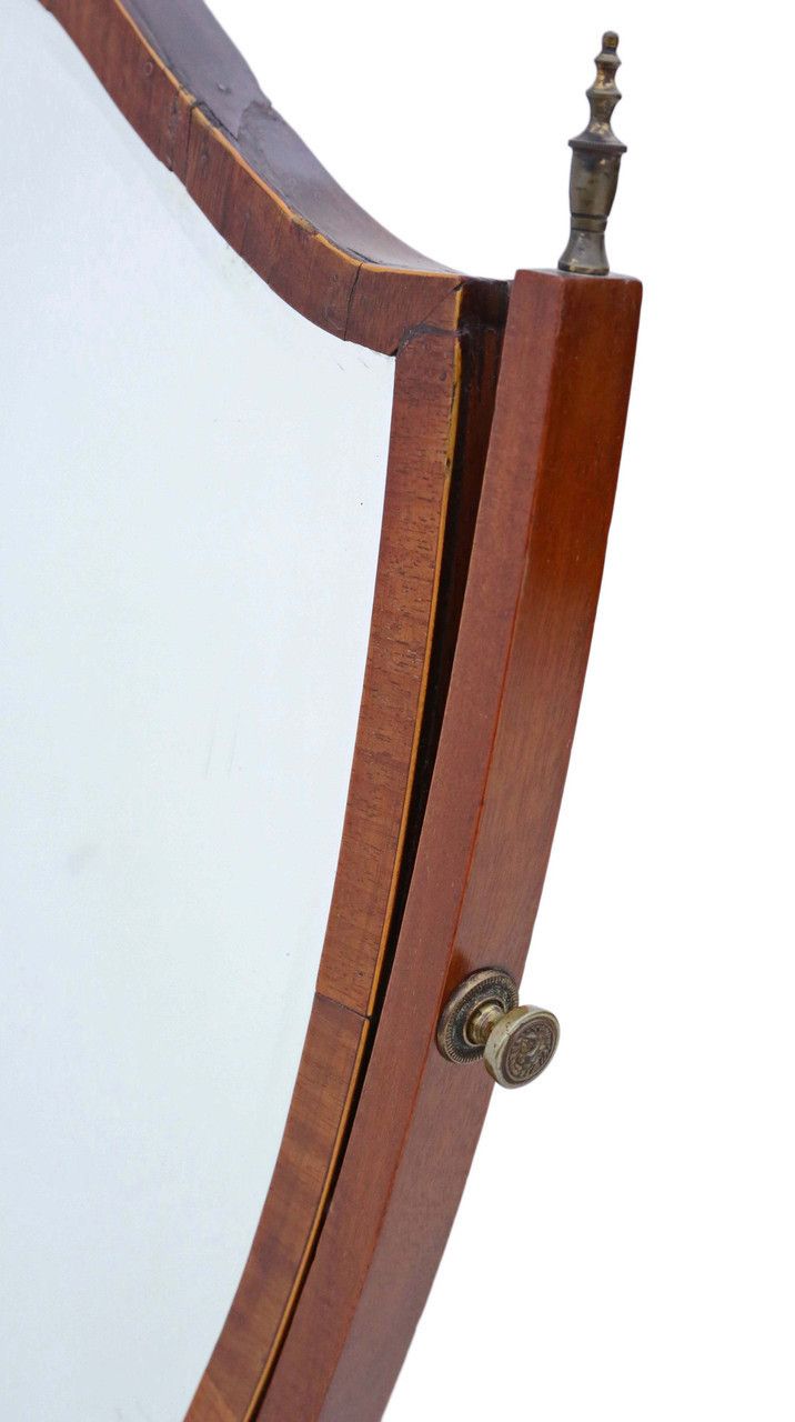 Antique Quality 19th Century Mahogany Shield Dressing Table Swing Mirror photo for sale