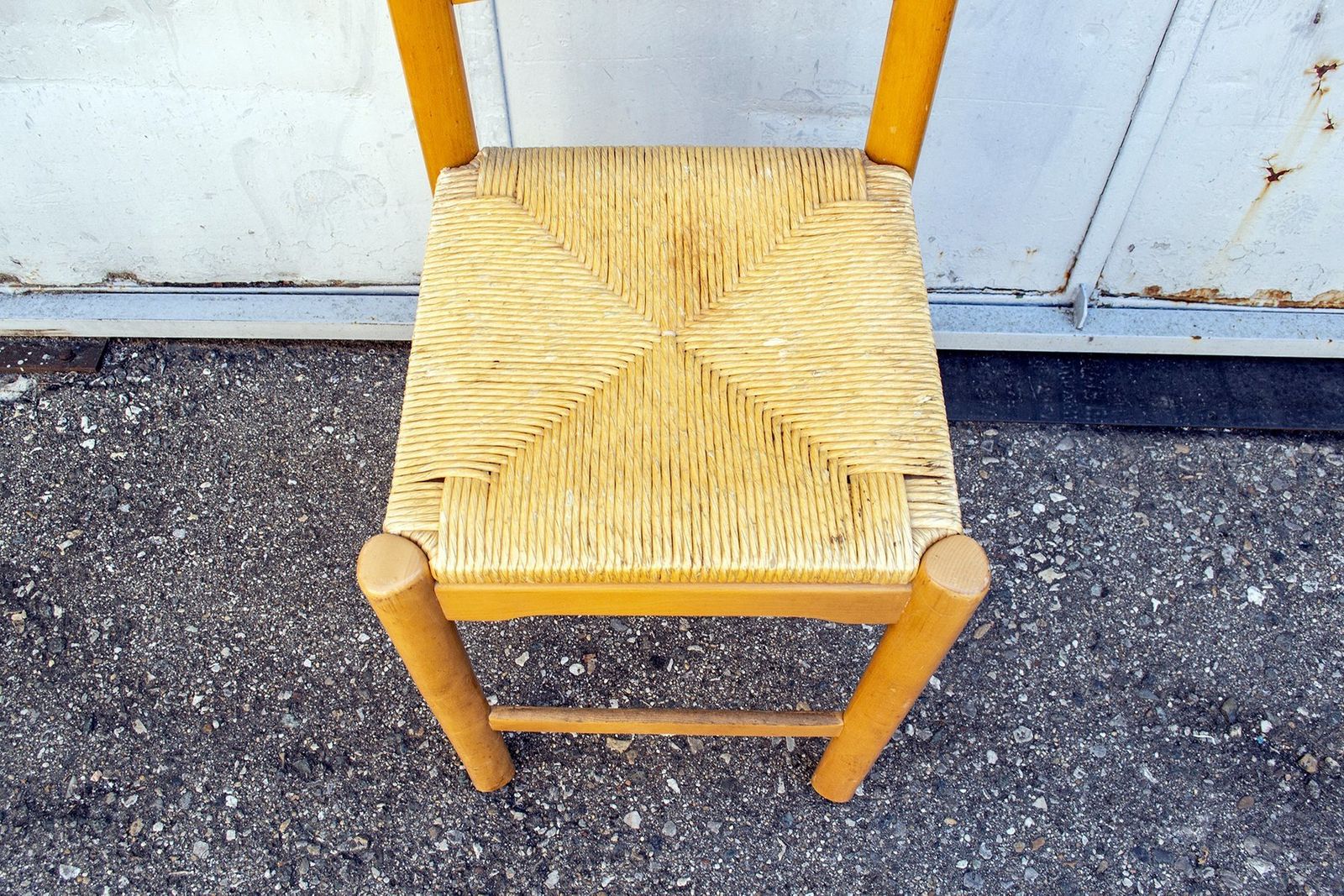 Vintage Houten Krukken Met Rieten Zitting, Naar Voorbeeld Van Charlotte Perriand, Ca. Jaren 1970, Set Van 4 photo 1314.56