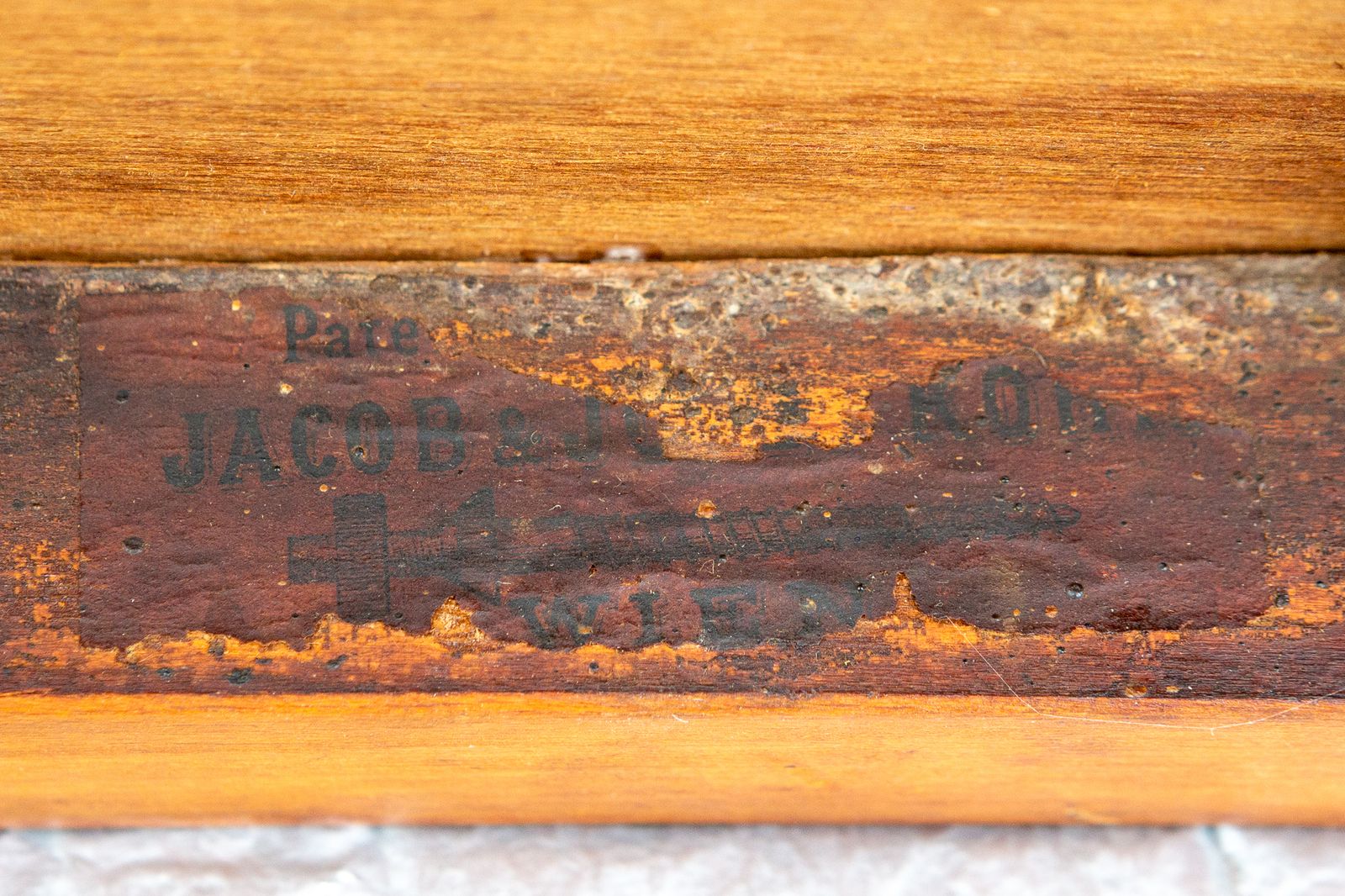 photo for sale J&J Kohn Art Nouveau Bench Bentwood 3 Seater Vienna Secession J J Kohn Austrian Two Tone Beech Wooden Bistro Thonet Style 1890s 1900s
