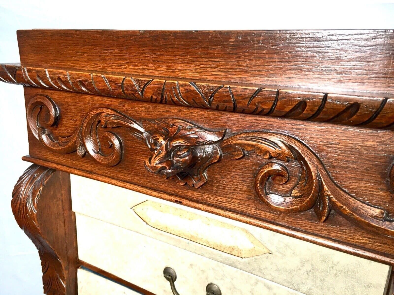 Antique Oak French Filing Cabinet / Chest Of Drawers / Cartonnier / 19th Century photo for sale