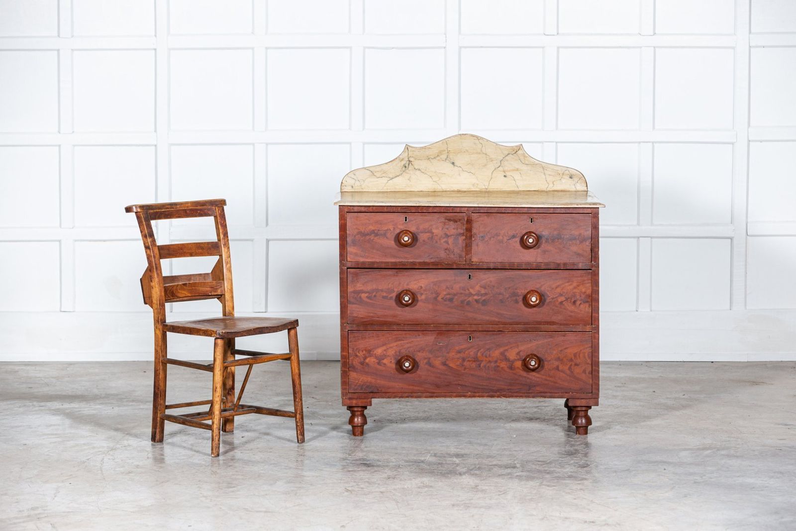19thc Irish Grained Pine Chest Drawers photo vinterior