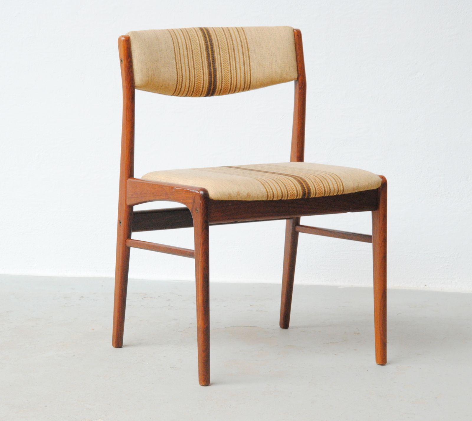 Set Of Five Restored Rosewood Dining Chairs Custom Upholstery Included 1970's photo buy