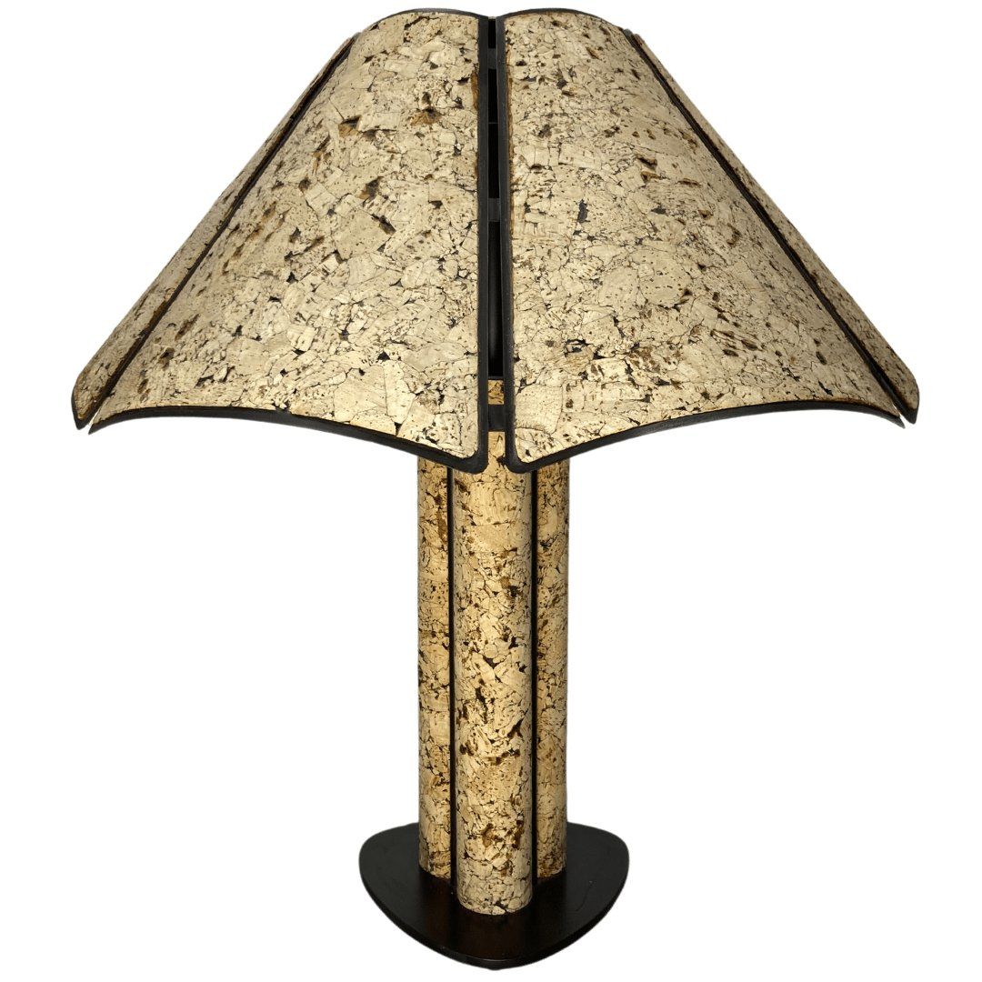 Large Cork And Black Metal Table Lamp In The Style Of Ingo Maurer, Germany, 1970s photo furniture