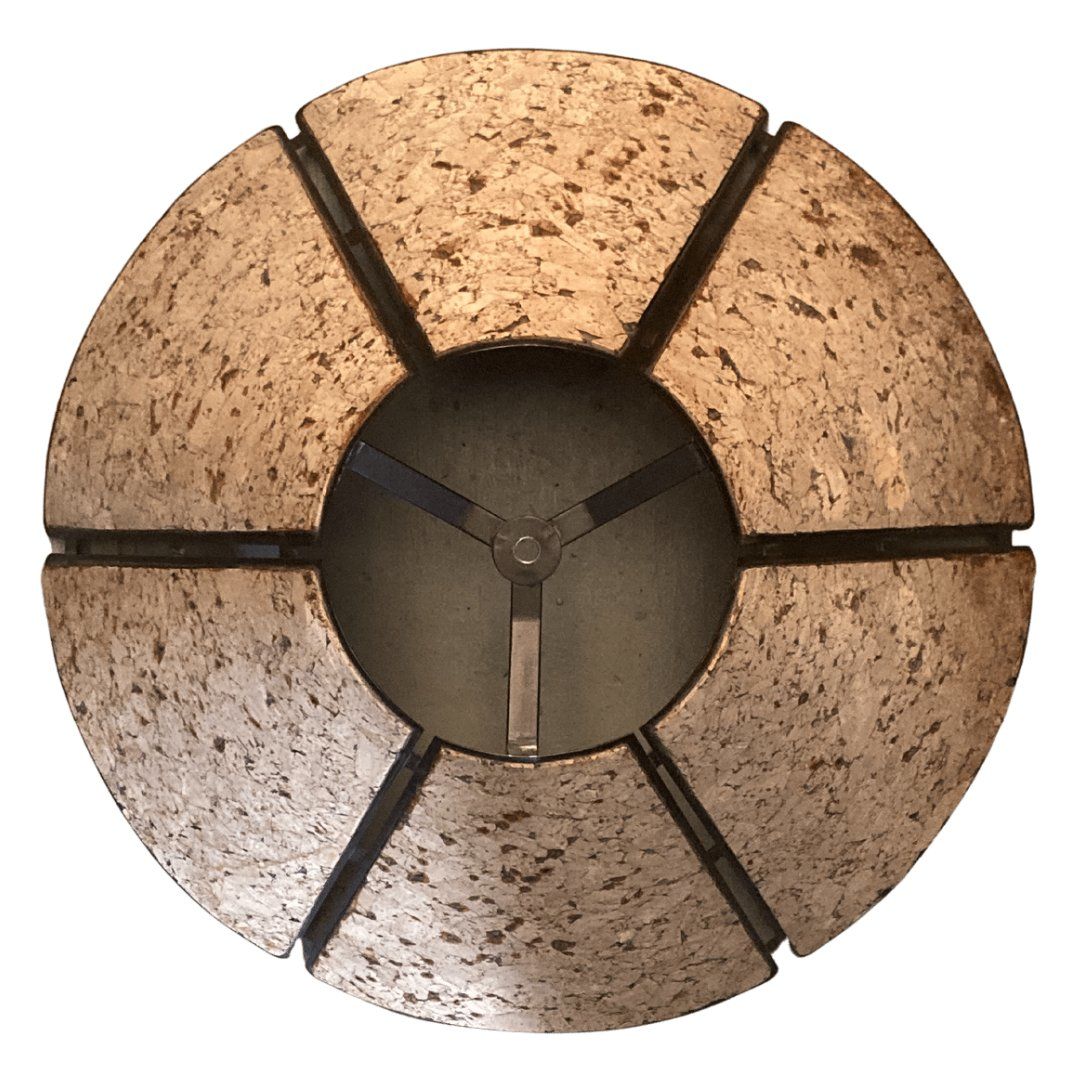 Large Cork And Black Metal Table Lamp In The Style Of Ingo Maurer, Germany, 1970s photo for sale