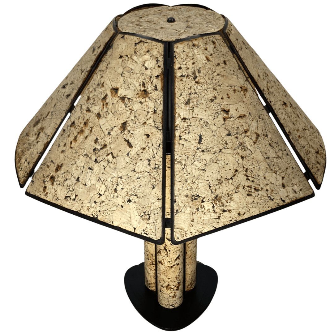 Large Cork And Black Metal Table Lamp In The Style Of Ingo Maurer, Germany, 1970s photo buy