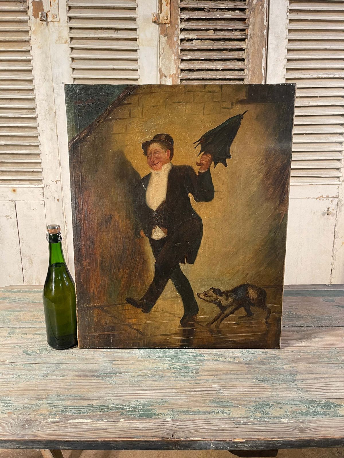 Beautiful Antique Early Irish School Naive Oil Painting Circa 1890 photo Art