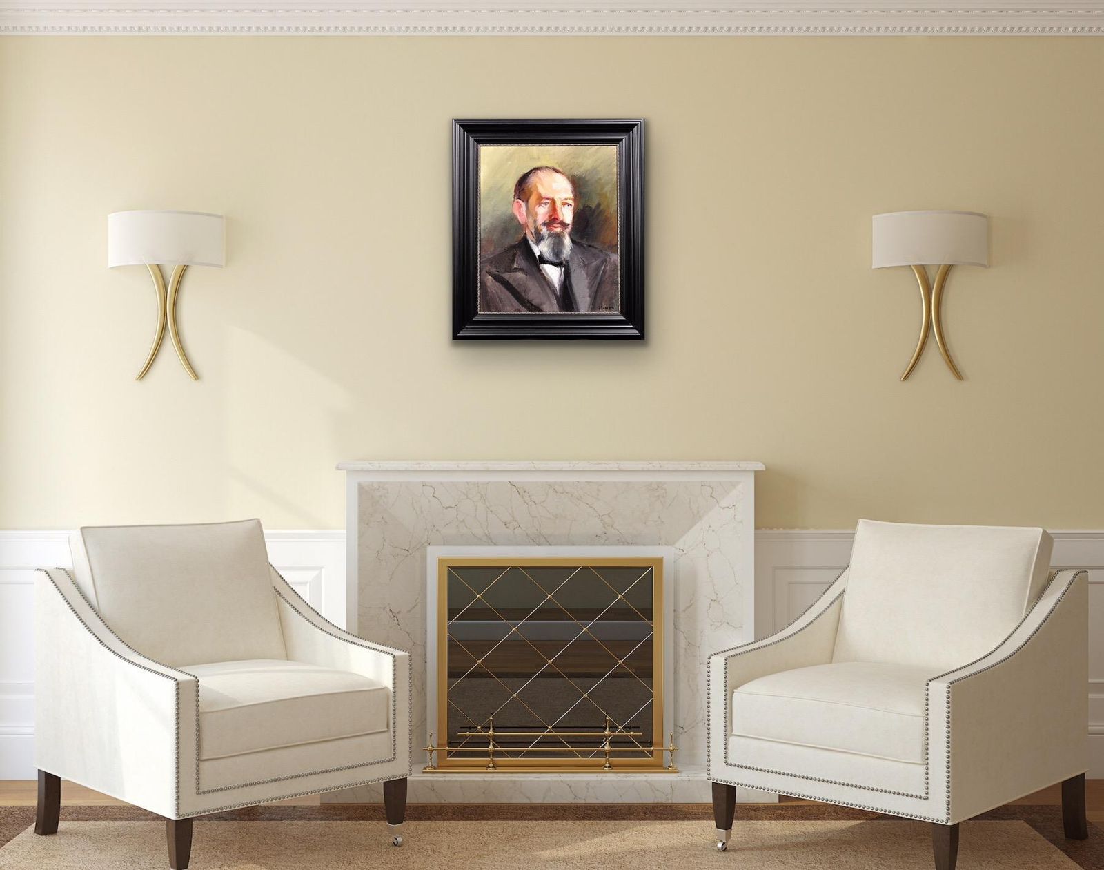 photo buy Portrait Of A Gentleman. Signed S Sassoon. George V Period Between The Wars Painting Circa 1920 – 1940. Framed Oil On Canvas.