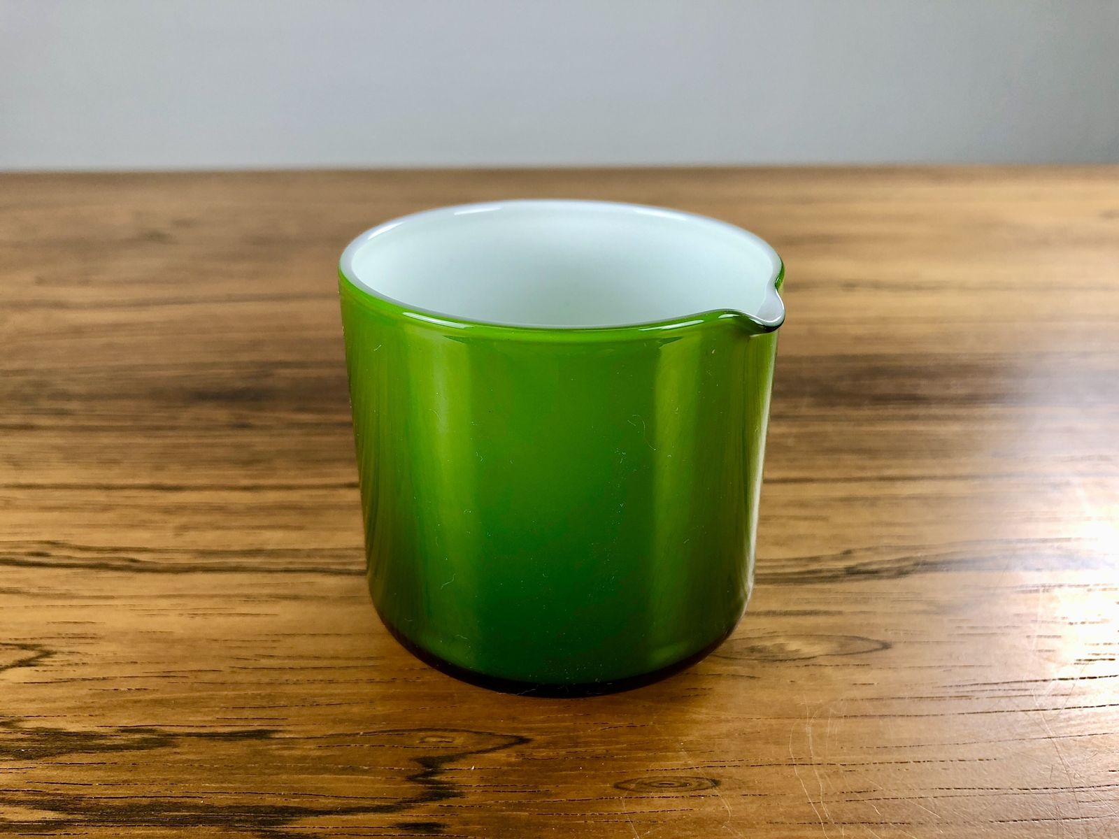 Green Danish Cream And Sugar Bowls In Glass By Michael Bang For Holmegaard 1970's photo Home Decor