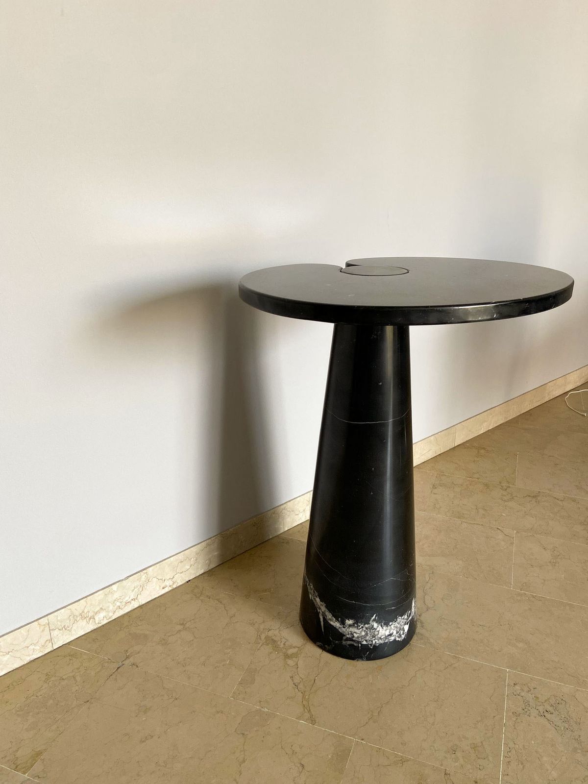 Angelo Mangiarotti Style Coffee Table In Italian Black Marquina Marble photo buy