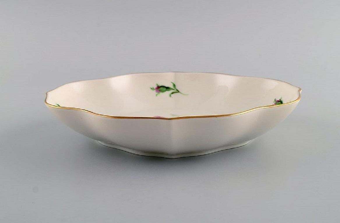 Meissen Pink Rose Bowl In Hand Painted Porcelain With Gold Edge Early 20th C photo Home Decor