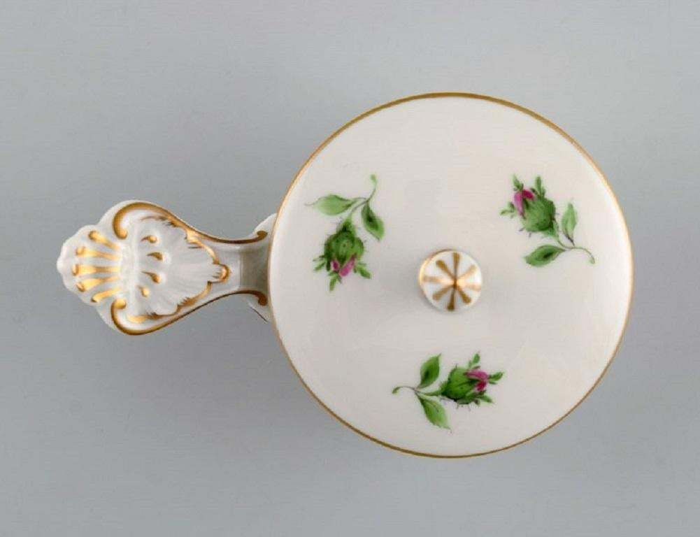 Small Meissen Pink Rose Lidded Tureen In Hand Painted Porcelain With Gold Edge photo Home Decor