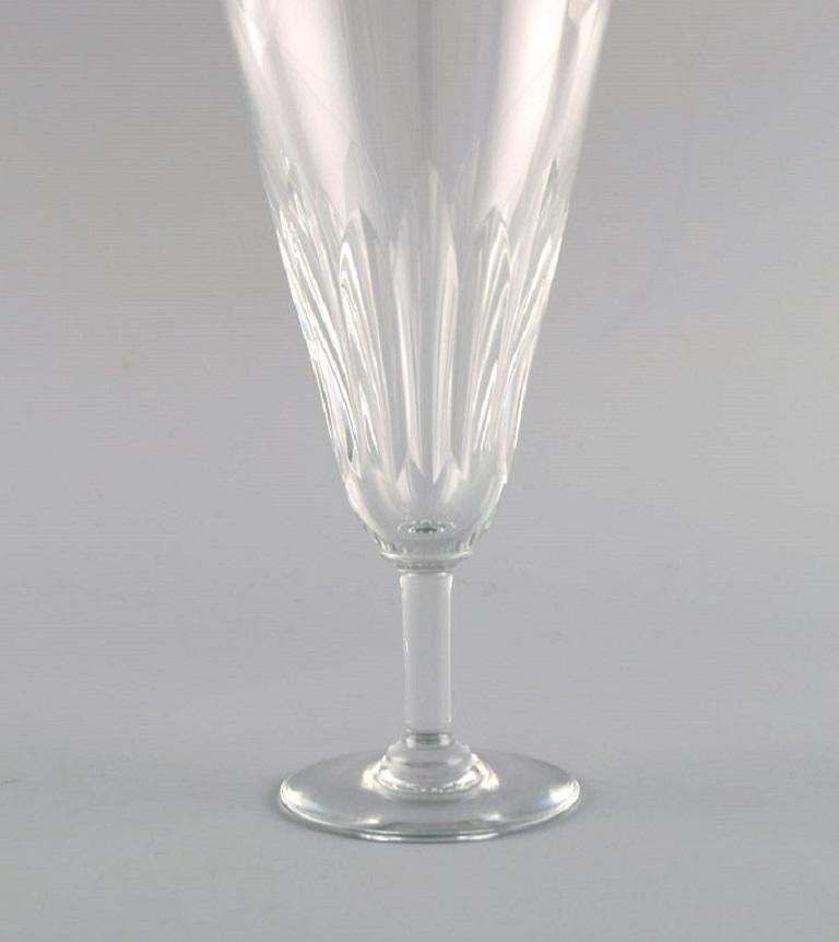 Baccarat France Four Art Deco Champagne Flutes In Clear Crystal Glass photo 505.0
