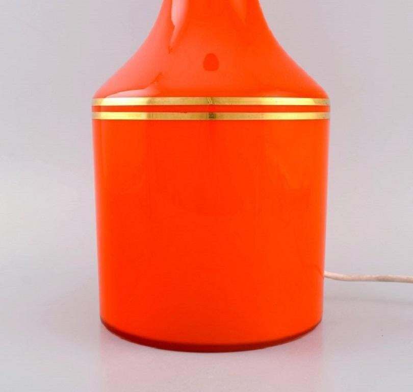 Anders Pehrson For Ateljé Lyktan, Two Large Table Lamps In Orange Art Glass photo Lighting