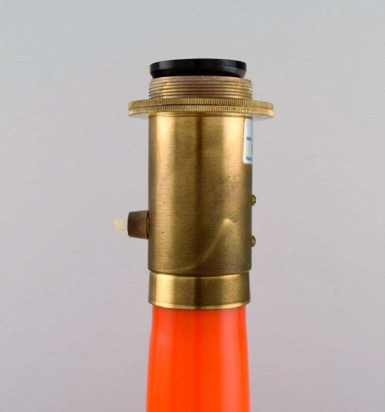 Anders Pehrson For Ateljé Lyktan, Two Large Table Lamps In Orange Art Glass photo 1263.0