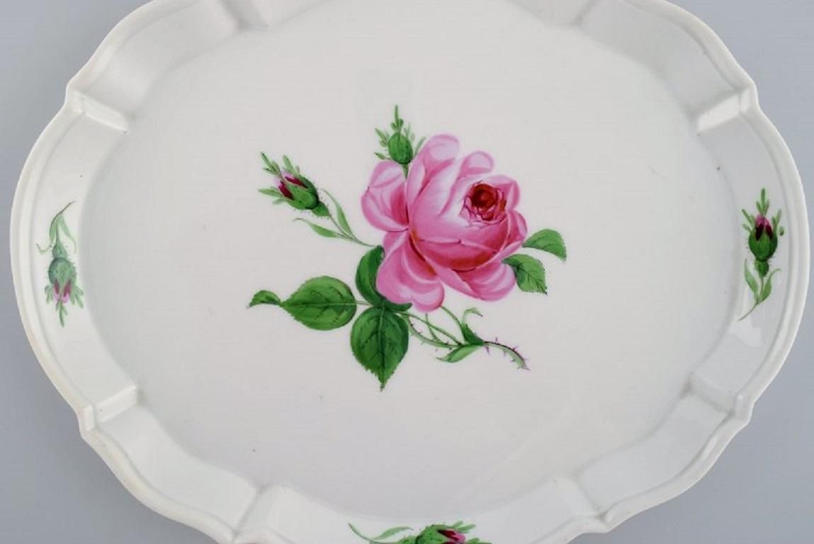 Meissen Pink Rose Tray In Hand Painted Porcelain With Gold Edge Early 20th C photo furniture