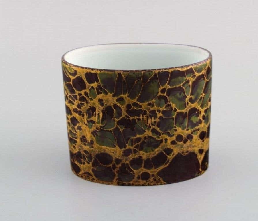H. Dresler For Rosenthal. Vase And Candle Holder In Hand Painted Porcelain photo for sale