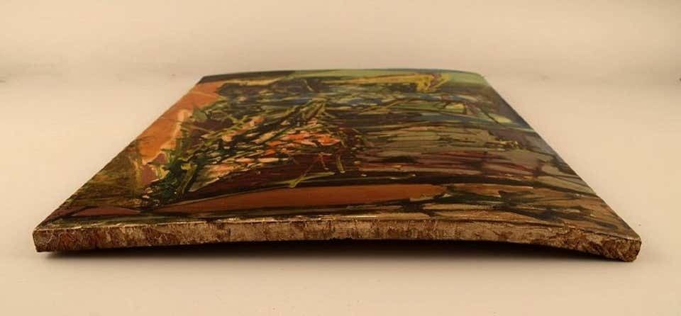 émile François Jacques Compard, Oil On Woodwork, Abstract Composition photo vinterior